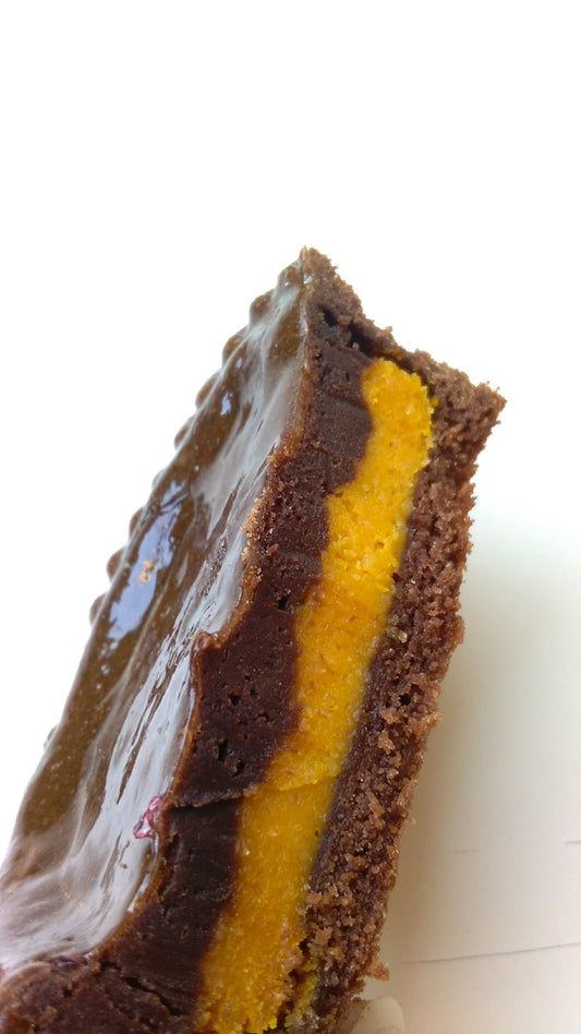 Sezione torta zucca e cioccolato